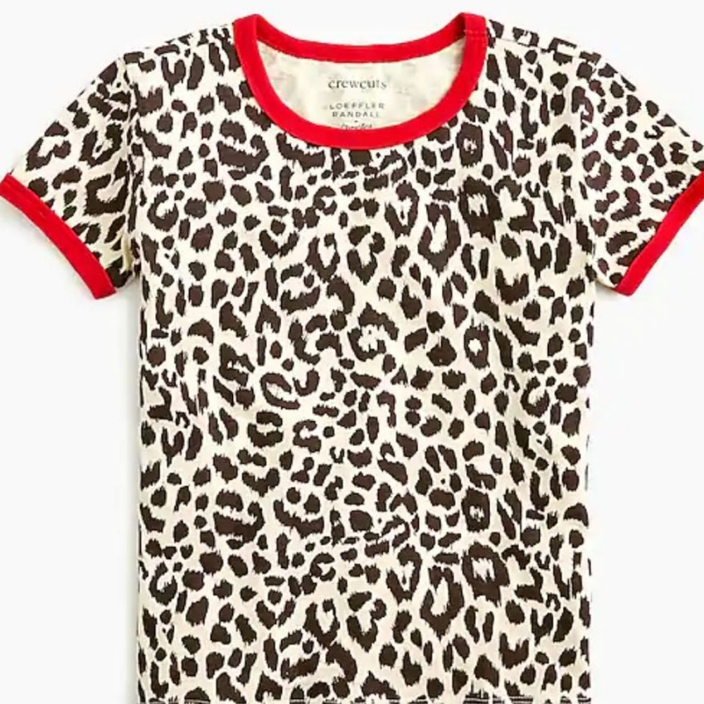 J.Crew x Loeffler Randall Cheetah Print TShirt sz 10
